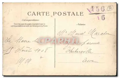 Le Havre — Muzeum i Rue de Paris — Wydawca nieznany, n° 41 — Rewers