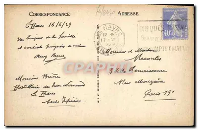 Le Havre — L'Hotel e la Spiaggia Frascati — Edizione speciale 'Aux Touristes' n°19 — Verso