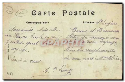 Le Havre — O Bassin do Comércio — LL — Verso