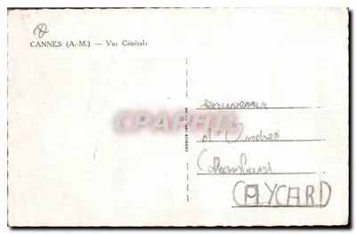 Cannes (A.M.) — Vista Generale — Combier Imp. & Cie — Verso