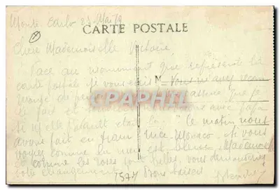 Monte-Carlo - O Casino — Photo-Cauria, Nice — Verso