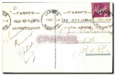 कैन्स — क्रूइसेट के प्रमोंड और होटल — एडिशन डी आर्ट मुनियर — पीछे