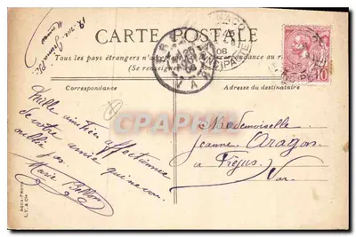 Die Halbinsel Monaco aus Sicht von Turbie — Antike Ansichtskarte n°7 — Verlag AQUA-PHOTO — Rückseite