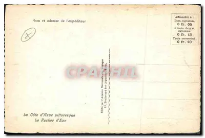 Le Rocher d'Eze — Pittoreska Côte d'Azur — Wydane przez Azur National des Éditeurs — Rewers