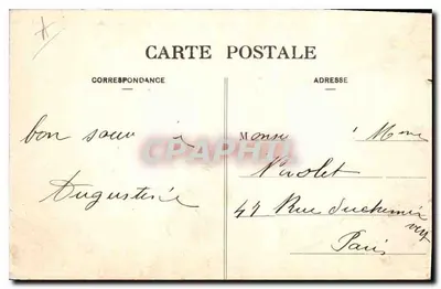 Mont-Saint-Michel — Weg van de Grève die leidt naar de ingang — Cliché A. V., Collectie L. G. 8, Saint-Pierre-Eglise — Achterkant