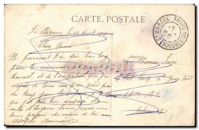 Marseille - La Corniche (Palace Hôtel) — widok z portu i budynku — P B, n°51 — Rewers