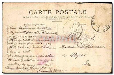 Marselha — Rue de la République — Edição C. Marseille, n°7 — Verso