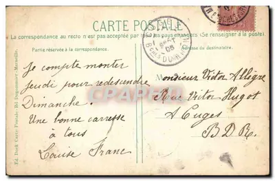 MARSEILLE - Rue de la République — widok z ruchem z karetą i tramwajem — Wyd. Doek, nr 5026 — Rewers