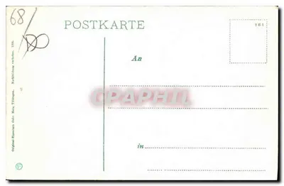 Mülhausen i. Els. — Plac Schwarzwaldplatz z sędziownią okręgową i sędziownią kantonową — wydawca Original Björnsson Gbr. Zell, Tübingen, nr 68 — Rewers