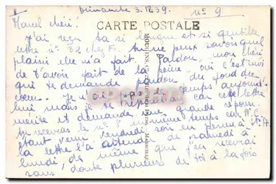 Zamek Saint-AUBIN-sur-LOIRE — widok z parku z ogrodzeniem — wydawca S i L — Rewers