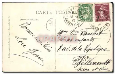 Historia Burgundii — Mâconnais — Grange-Murget i Roche de Soluré — F. Charvet, fot. ed. Davayé — Rewers