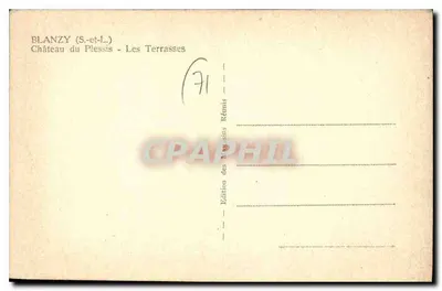 Blanzy (S.-et-L.) — Zamek Plessis — Wydawnictwo Réunis — Rewers