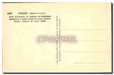 Dwór w zamku Montceau — Prisse (Saône-et-Loire) — Yvon, nr 1097 — Rewers
