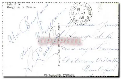 Saint-Prix — Gorge da Canche — Fotografia Ch. Guyot, Autun — Verso