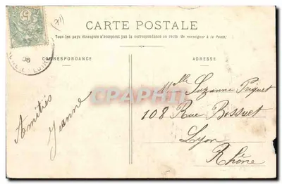 Bilhete postal antigo Marcigny La Riole — Verso