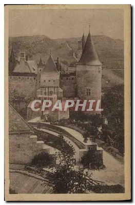 Bilhete postal antigo Environs de Chagny S & L Castelo da Roche Pot les daux ponts levis
