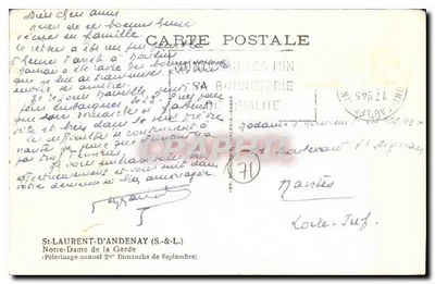 Notre-Dame de la Garde — Roczny pielgrzymek — St-Laurent-d'Andenay (S.-&-L.) — Rewers