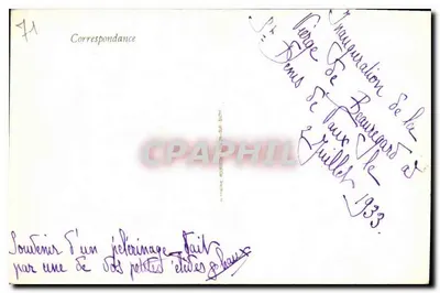 St-Denis-de-Vaux — Gruta de N.-D. de Lourdes — editor desconhecido, número de série não visível — Verso