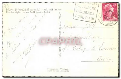 मॉंट-सेंट-विन्सेंट — 1494 के रोमन पोर्च — फोटोग्राफर कॉम्बर (S.-et-L.) — पीछे
