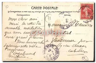 Okręgi Auvergne — Zamek Monthelemon, dawniej rezydencja św. Chantal (Crayon z 1820) — Rewers