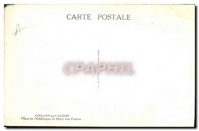 Chalon-sur-Saône — Plac Obelisku i Hotel Pocztowy — Wydawca: M. Roulier — Rewers