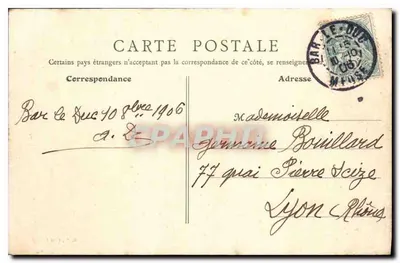 Bar-le-Duc (Meuse) - Most Notre-Dame — wydawca B.T. Paris 1900, n° 27 — Rewers
