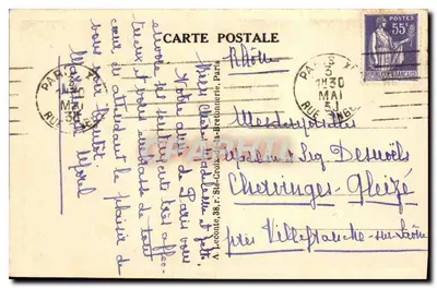 Stara pocztówka Paryż Quais Notre-Dame — Rewers