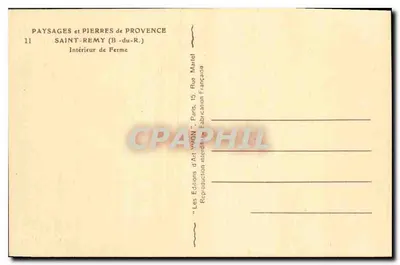 Interior de uma Fazenda — Saint-Rémy (Bouches-du-Rhône) — Les Éditions d'Art Martel — Verso
