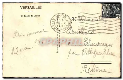 Latone Basin — Versailles — Editions G. Guy — Back