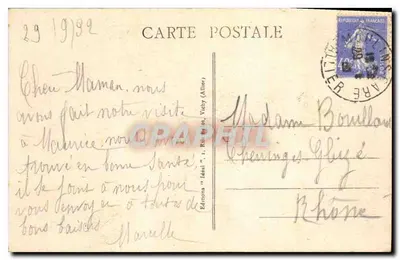 Moulin - Praça da República - Jardim Público — Editor Ideal, n° 1768 — Verso