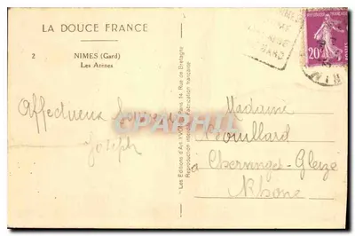 Les Arènes de Nîmes — Éditeur Yvon, n°2 — Rewers