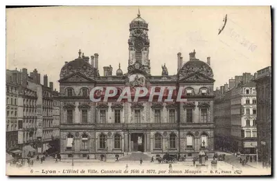 Lyon - Khách sạn thành phố. Được xây dựng từ năm 1646 đến 1672, bởi Simon Maupin — B. F., PARIS