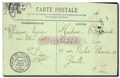 LYON — Katedra Notre-Dame de Fourvière — Widok z Wieży Metalowej — Rewers