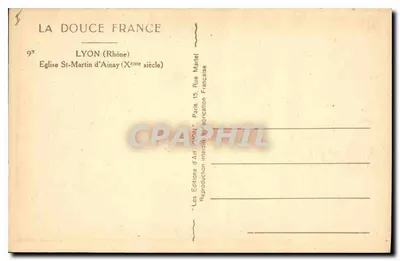 Kościół św. Martyna w Ainay — Lyon (Rhone) — Wydawnictwo Sztuki Francuskiej — Rewers