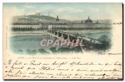 LYON — O Ponte da Guillotière e o Hôtel-Dieu — Editor: Papeterie Icelano, n°5