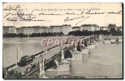 Ponte da Guillotière sobre o Rio Rhône e quai da Guillotière — P. MARTIN, Edit., Lyon, n° 108
