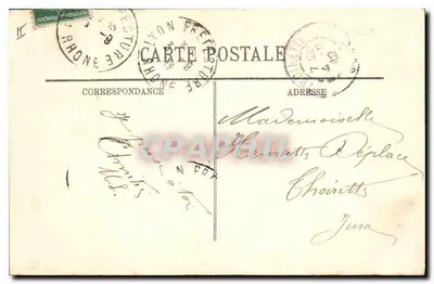 LYON — De Wisselbrug, Plein d'Albon en de Kerk van Sint-Nizier — Uitgever onbekend, n° 86 — Achterkant