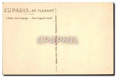 पेरिस। — सेंट-ऑगस्टिन के चर्च — एडिशन डी आर्ट यवॉन, संख्या 147, श्रृंखला 8 — पीछे