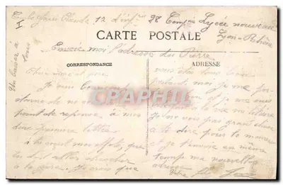 Lyon — Widok z windy Wieży Fourvière — E.R. — Rewers