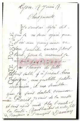 LYON — Ponte Tilsitt e colina de Fourvière — Gardier, editores, modelo depositado — Verso