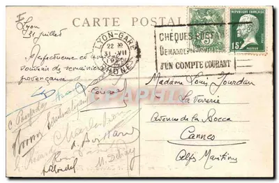 LYON — Puente del Palacio y Colina de Fourvière — E. André, editor, Lyon, n° 5505 — Reverso
