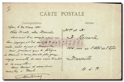 Lyon - Most Lafayette (Perspektywa) i nabrzeże Retz — wydawca nie widoczny, nr serii 4 — Rewers