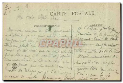 LYON — O Ponte do Palácio de Justiça e Fourvière — Carrier, editor. Depositado — Verso