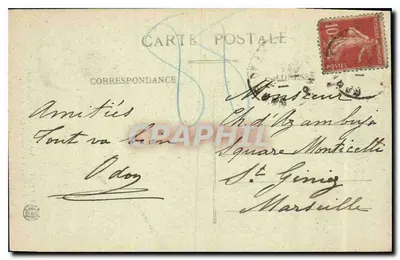 LYON — Najświętsza Maryja Panny z Fourvière — Absydę i Starej Kaplicy — E.R. — Rewers