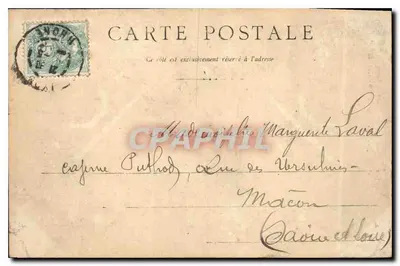 Statua Niepokalanego Poczęcia na Fourvière w Lyonie — wybudowana w 1852 — N.D.E. — Rewers