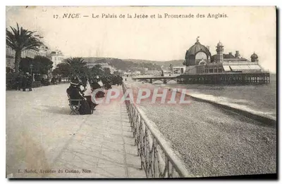 Nice — Pałac na Jelette i Promenada Anglijska — L. Nodot, Arcades du Casino, Nice.