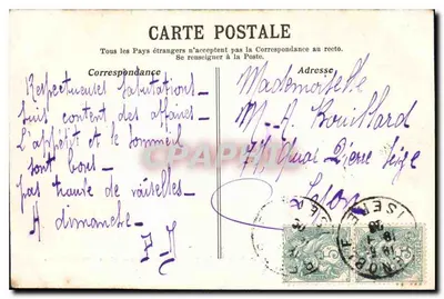 Grenoble — Most Szpitalny i łańcuch Alp — Papeterie des Alpes, Eug. Robert, Grenoble — Rewers