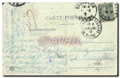 Arredores de BESANÇON — Vale do Doubs e BEURE — Vista tirada da estrada do Comice — Verso