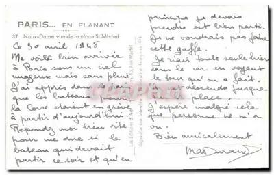 París — Catedral de Notre-Dame vista desde la plaza Saint-Michel — Les Éditions d'Art, 37 — Reverso