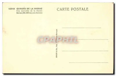 Kaskada Aigle — Góry Diosaz, Servoz (Wys. 814 m.) blisko Chamonix — BRAUN & Cie, Imp. Mollnitz-Dornach — Rewers